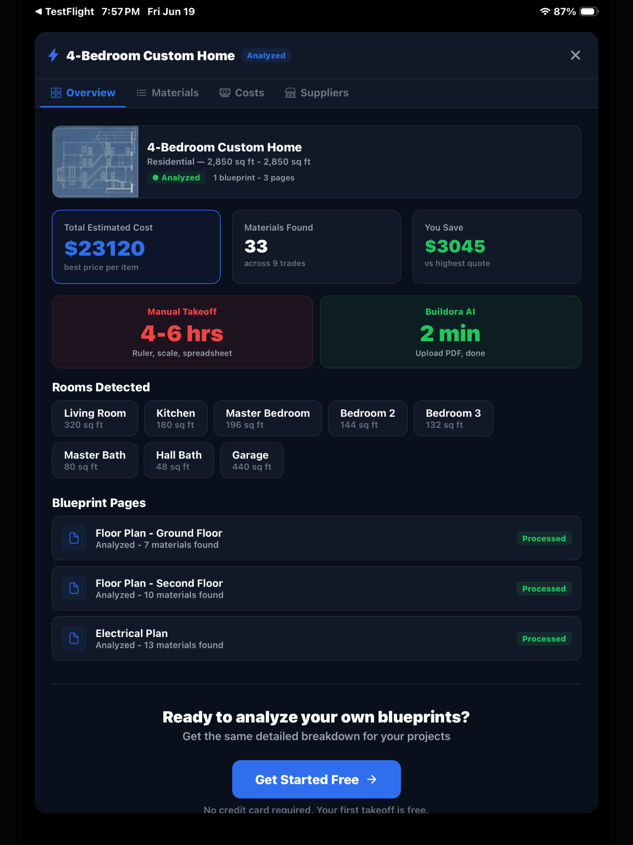 Buildora AI Blueprint Scanning screenshot 13