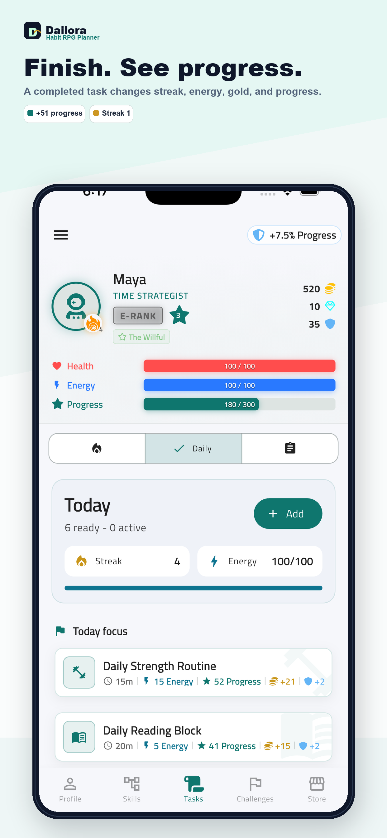Dailora: Habit RPG Planner screenshot 3