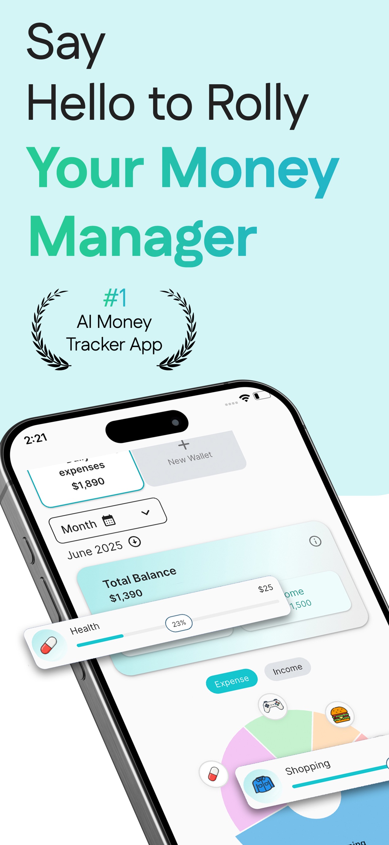 Rolly: AI Money Budget Planner screenshot 1