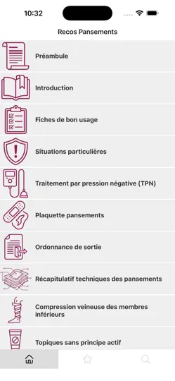 Capture d'écran de Reco Pansements AP-HP sur iPhone 2