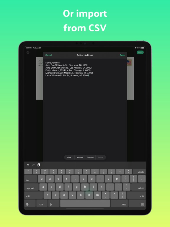 Envelope Printer Labels iPad screenshot 5 - Productivity app