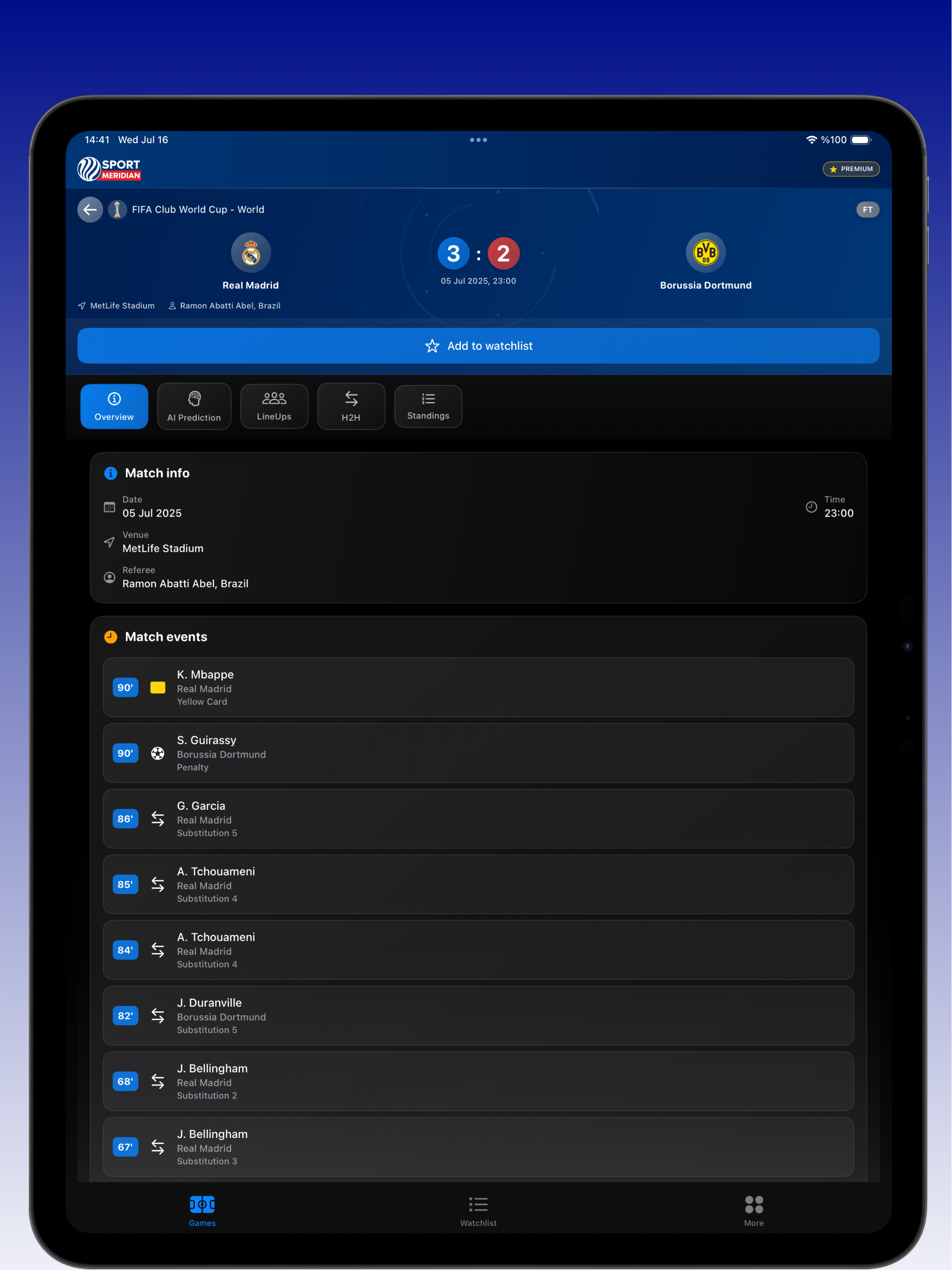 SportMeridian: Live scores