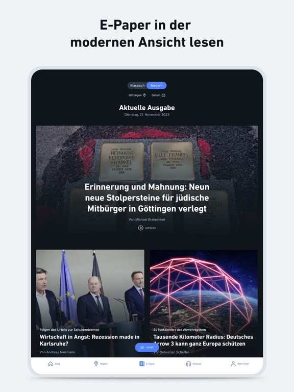 GT/ET - News und Podcast iPad screenshot 4 - News app