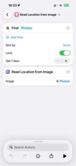 Captura de pantalla de Image Actions en iPhone 2