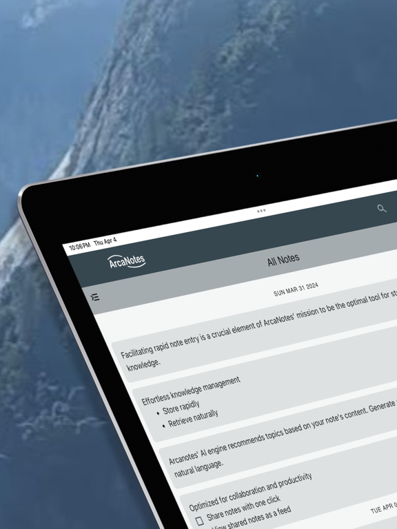 ArcaNotes iPad screenshot 8 - Productivity app