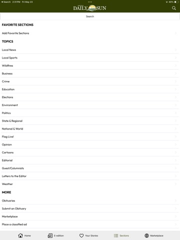 Arizona Daily Sun iPad screenshot