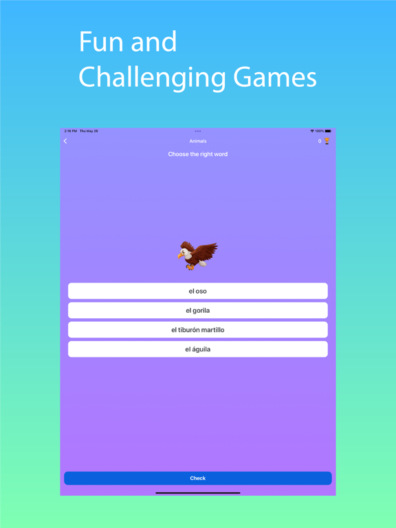 Learn Spanish Words & Alphabet iPad screenshot 4 - Education app