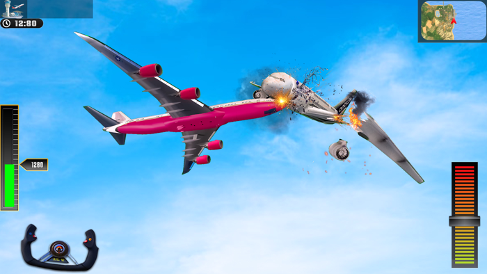 Aerial Plane Crash Landing