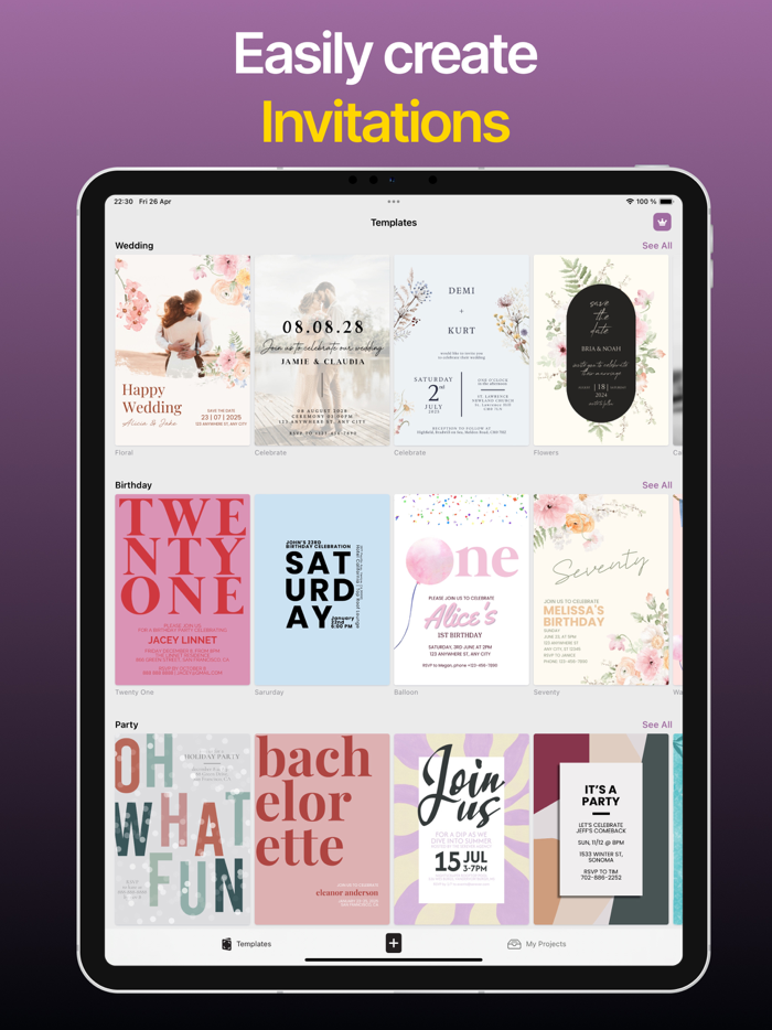 Invitation Maker Event Cards