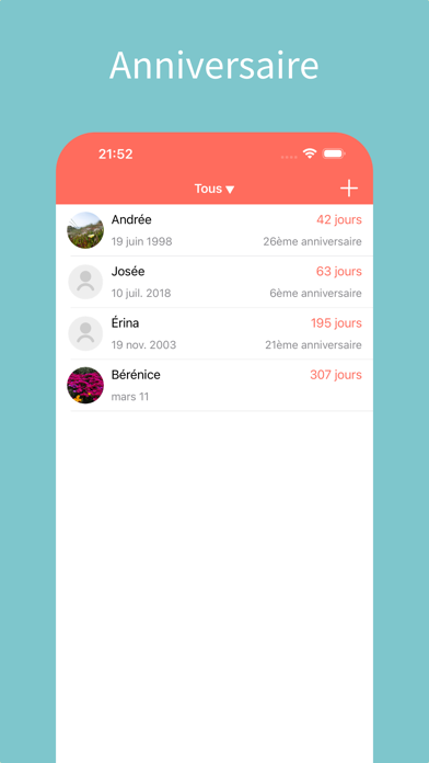 Screenshot #1 pour Rappel Anniversaire Calendrier