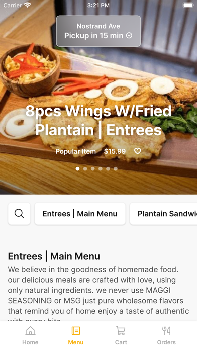 Blueline Fry Plantain To Go iPhone screenshot 2 - Food & Drink app