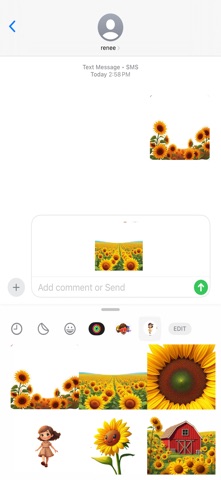 Sunflower Fields Stickers iPhone screenshot