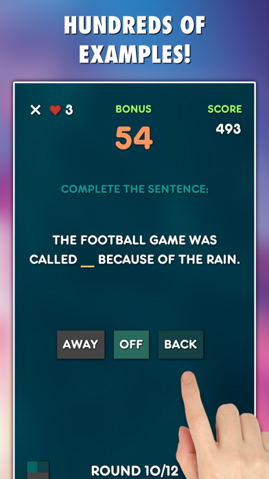 Phrasal Verbs Grammar Test Screenshot