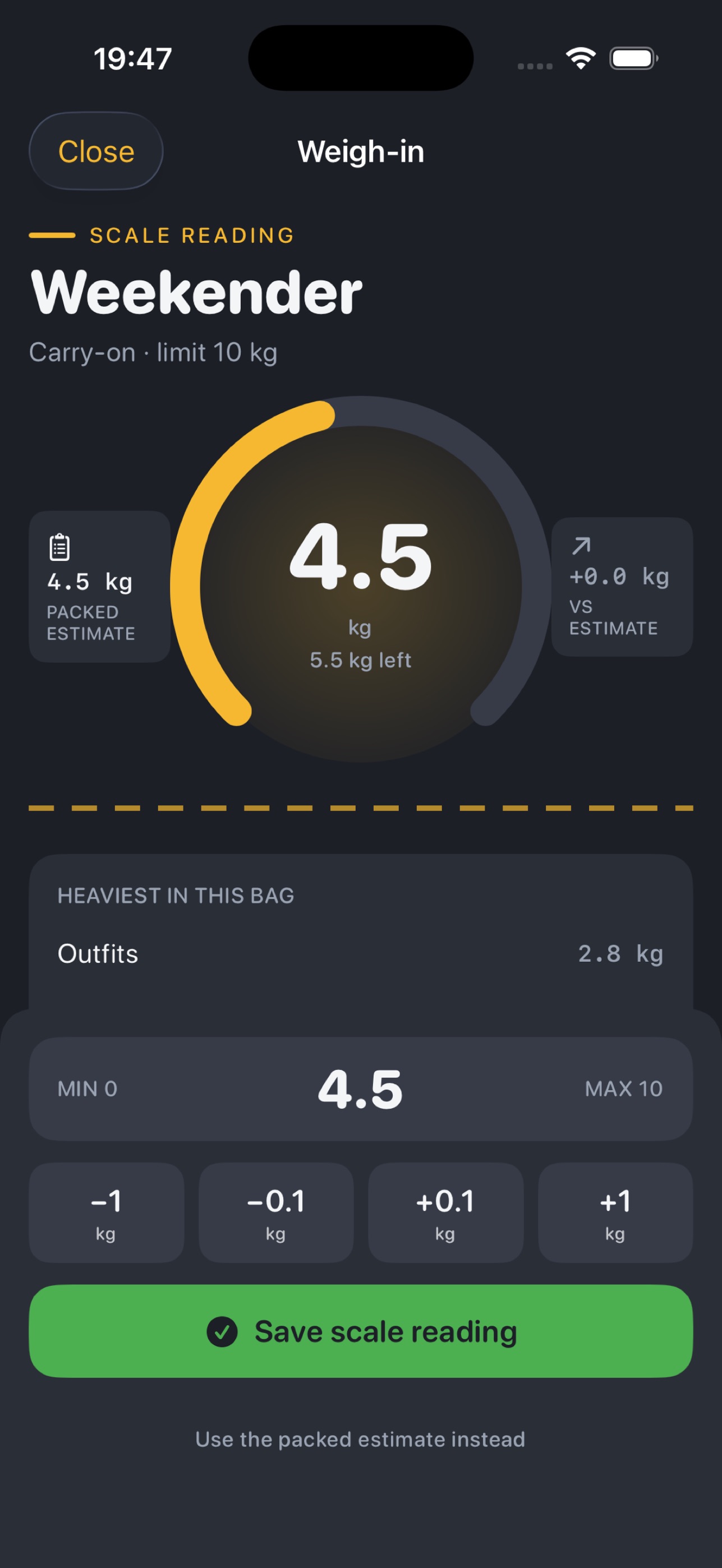 Screenshot 1 of Bag Balance Planner
