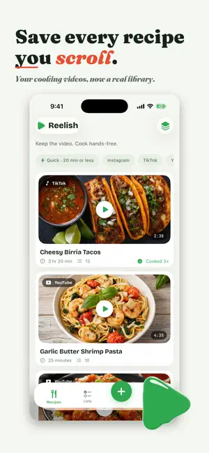 Reelish: Save Recipes & Video screenshot 1