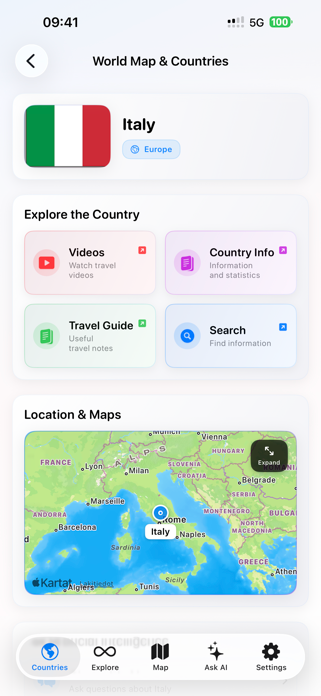 World Map & Countries Screenshot 1 of 3
