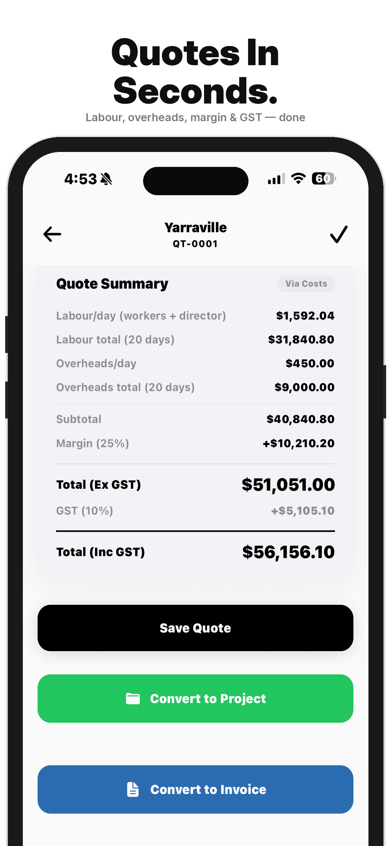 OZMAN: Tradie Cost Tracking
