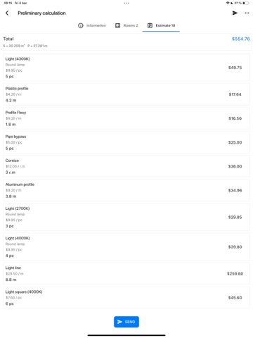 Ceilings: Measures & Estimates iPad screenshot