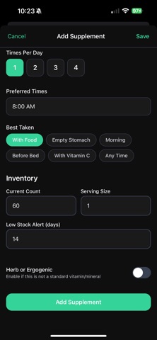 Supplement tracker - Capsuly Screenshot 5 of 10