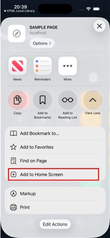 HTML Local Library for Safari iPhone screenshot 6