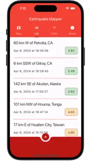 earthquake mapper iphone screenshot 2