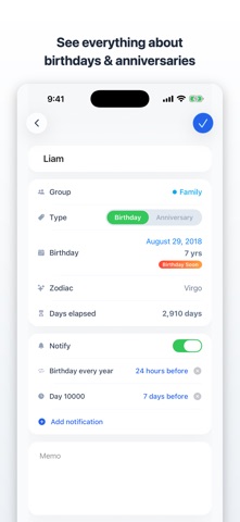 DayList - Birthday Reminder Screenshot 2 of 7