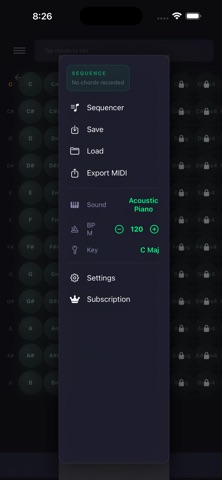Chord Progression Visualizer iPhone screenshot