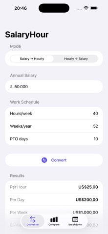 SalaryHour: Wage Calc Screenshot 2 of 3