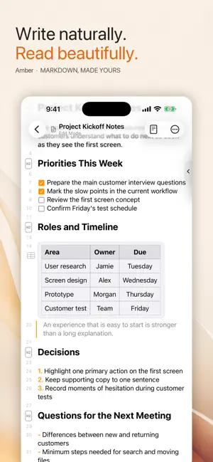 Amber - Simple Markdown screenshot 2