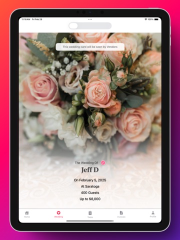 Bliss - Wedding Planner iPad screenshot