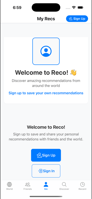 MyRecco Screenshot 1 of 3