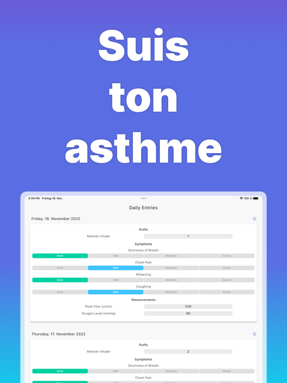 Screenshot #4 pour Asthme Journal