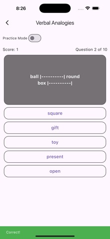 COGAT for Kindergarten iPhone screenshot