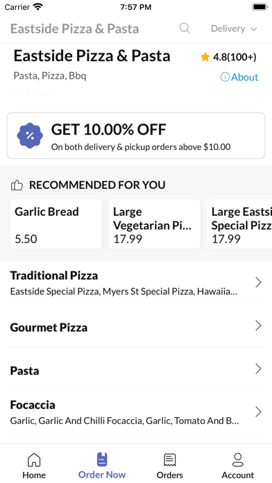 Eastside Pizza & Pasta Screenshot