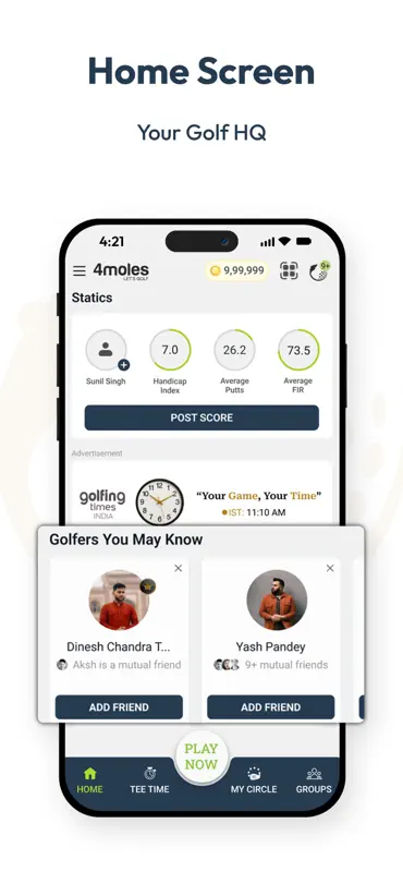 4moles Golf TeeTimes & Scoring screenshot 1 of 8