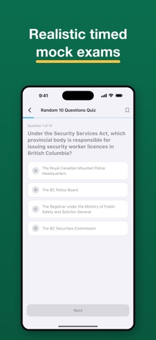 BC Security Guard Exam Prep iPhone screenshot