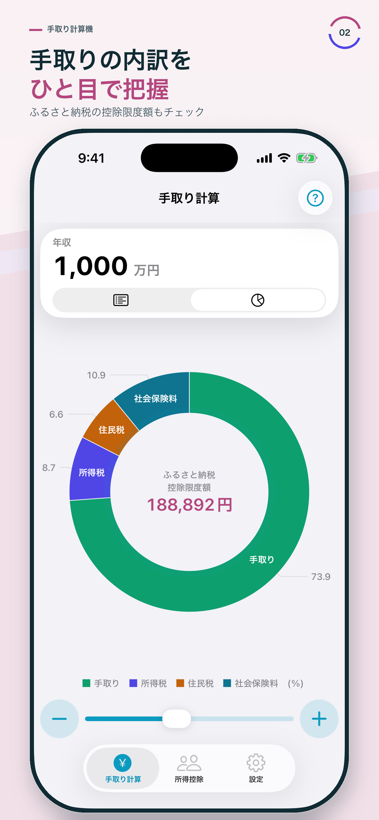 手取り計算機 screenshot 2
