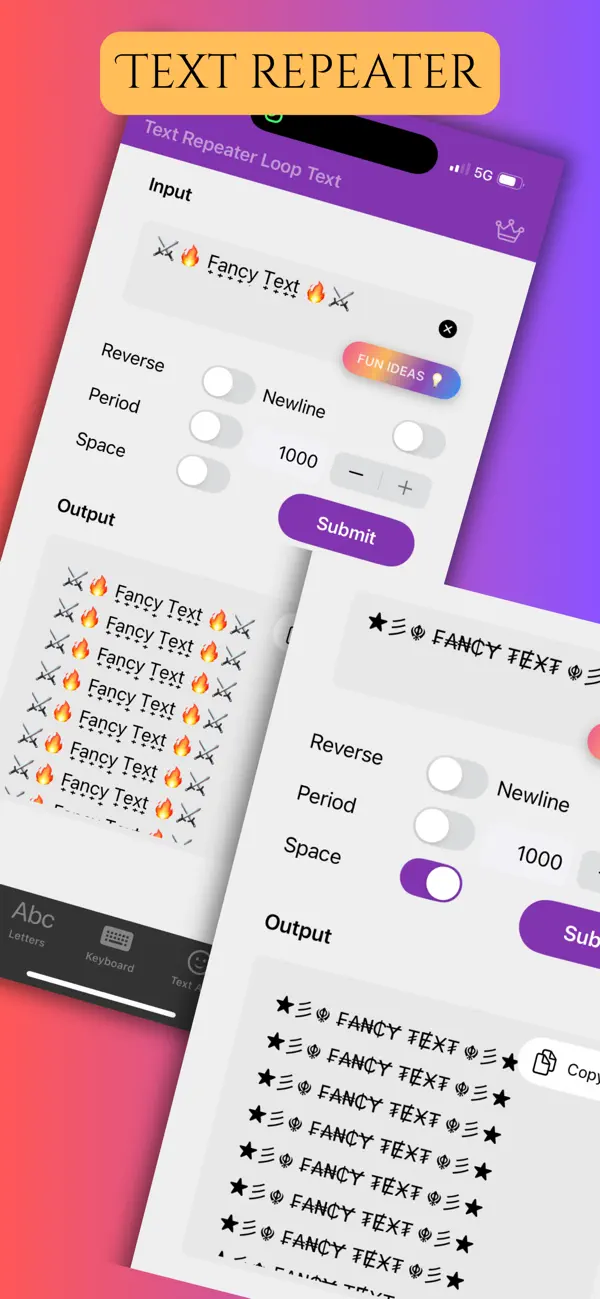 #1. Text Repeater Loop Text (iOS) Ved: Nitesh Singh
