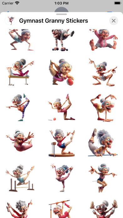 Screenshot #1 pour Gymnast Granny Stickers
