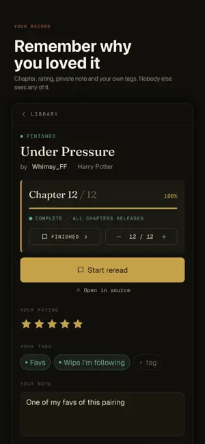 Trace: Fanfiction Tracker screenshot 3