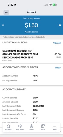 Seamen's Bank Mobile iPhone screenshot