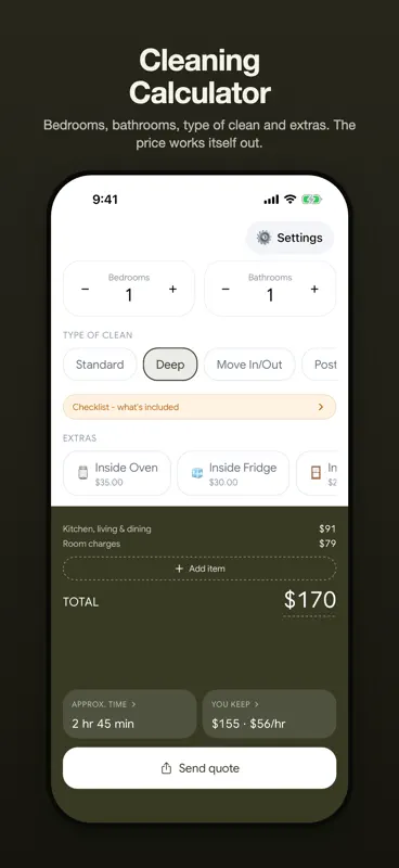 Cleaning Calculator screenshot 1 of 4