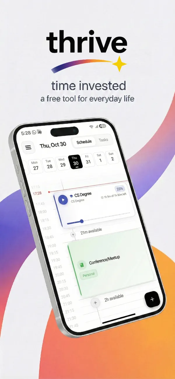 Screenshot #1 pour Thrive: AI Daily Schedule