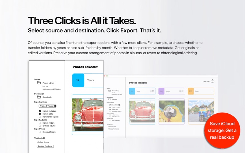 Screenshot #2 pour Photos Takeout for iCloud, Mac