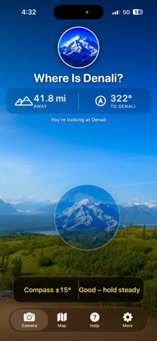 Where's Denali? iPhone screenshot