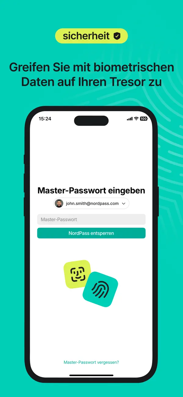 NordPass iPhone App Screenshot 4 – Produktivität