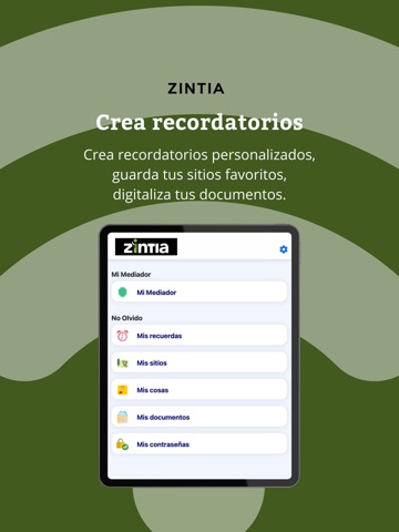 Zintia iPad screenshot