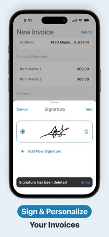 Invoice Maker: Simple Bills iPhone screenshot