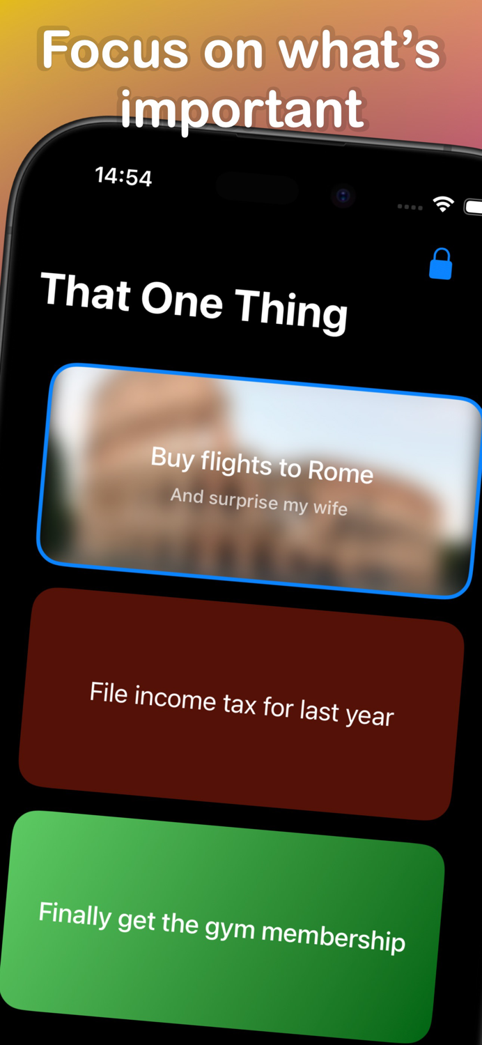 Focus Task That One Thing