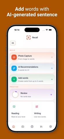 Recall: AI Language Flashcards Screenshot 3 of 5